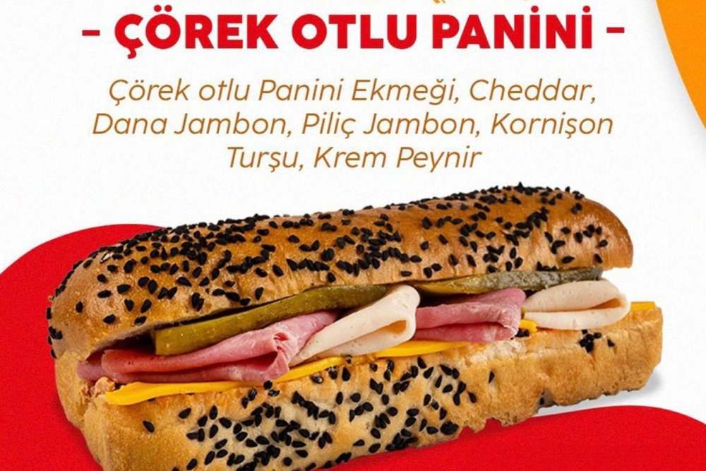 JAMBONLU ÇÖREK OTLU PANİNİ